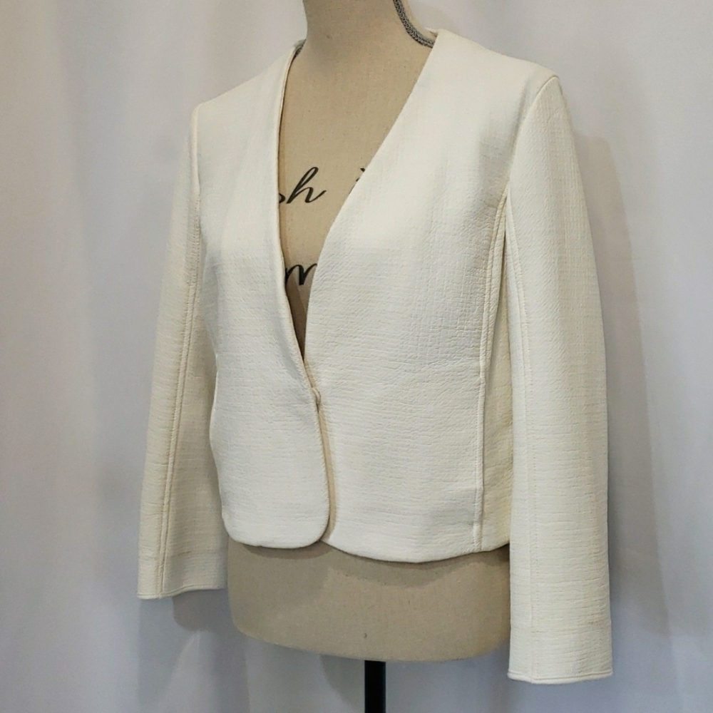 LORD & TAYLOR Moto Blazer Unique Composition Leather "Like" Vegan